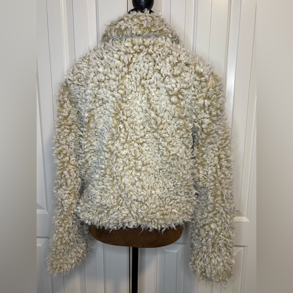 Anthropologie Brenna Faux Fur Cream Teddy Jacket Size Medium - Picture 13 of 16